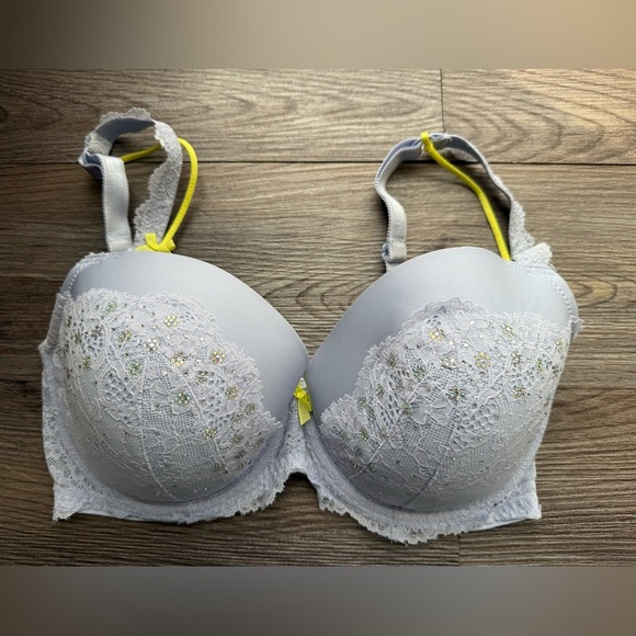 Victoria Secret Elegant Lace Bra Dream Angels with Yellow‎ Accents size 34DDD - Picture 1 of 4